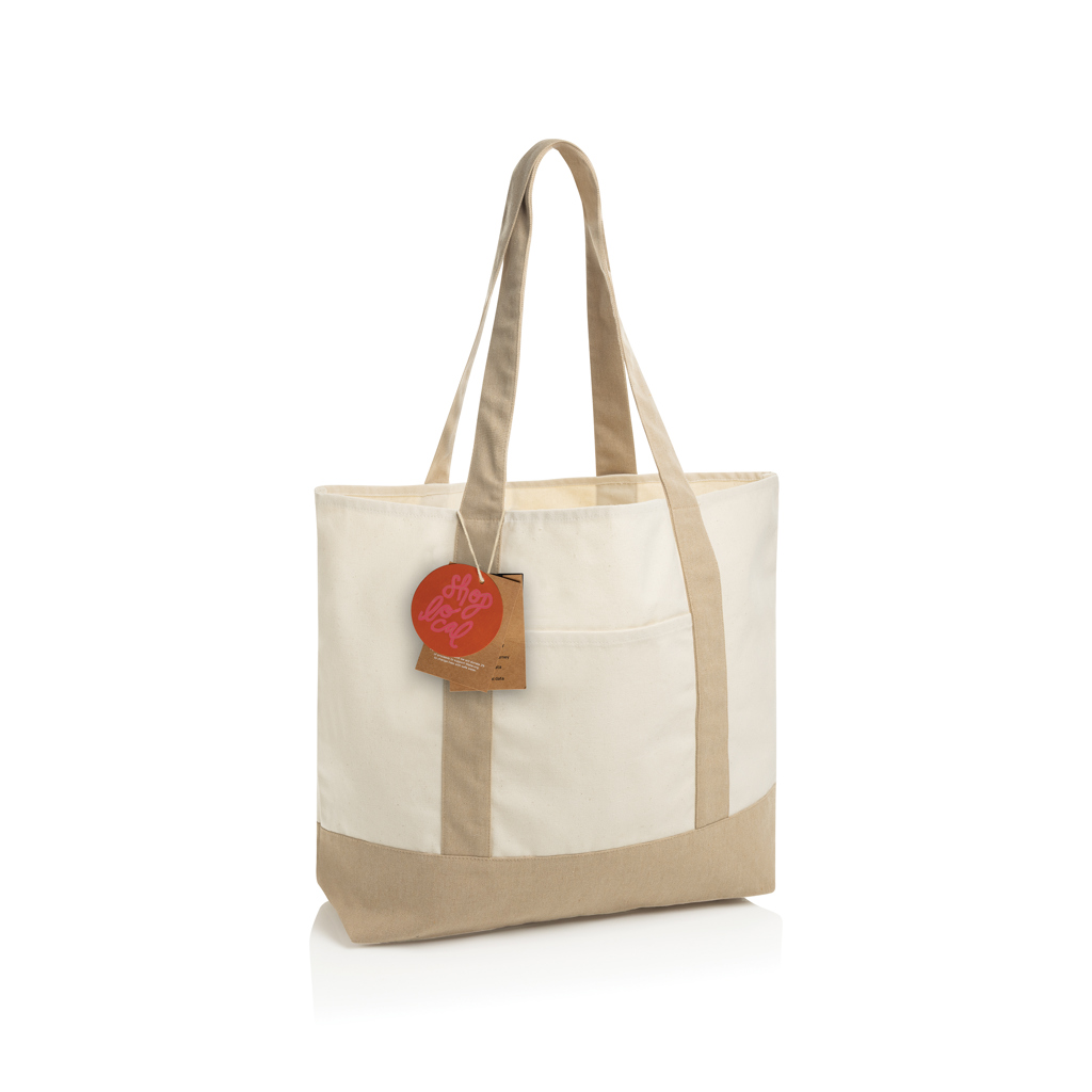 Sac cabas 350gsm en coton recyclé AWARE™ SHOP LOCAL