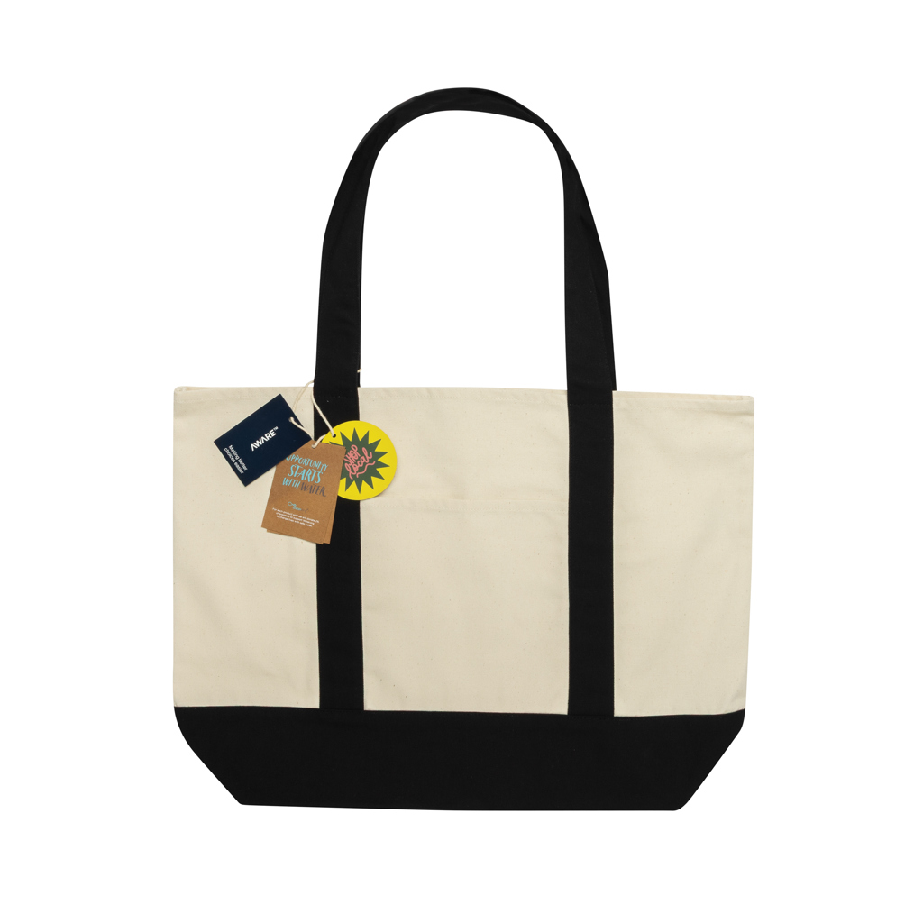 Sac cabas 350gsm en coton recyclé AWARE™ SHOP LOCAL