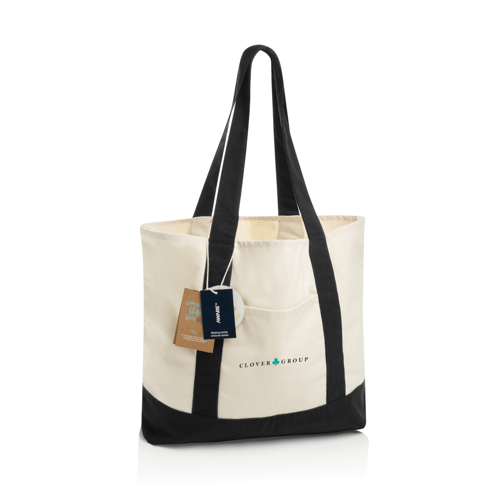 Sac cabas 350gsm en coton recyclé AWARE™ SHOP LOCAL