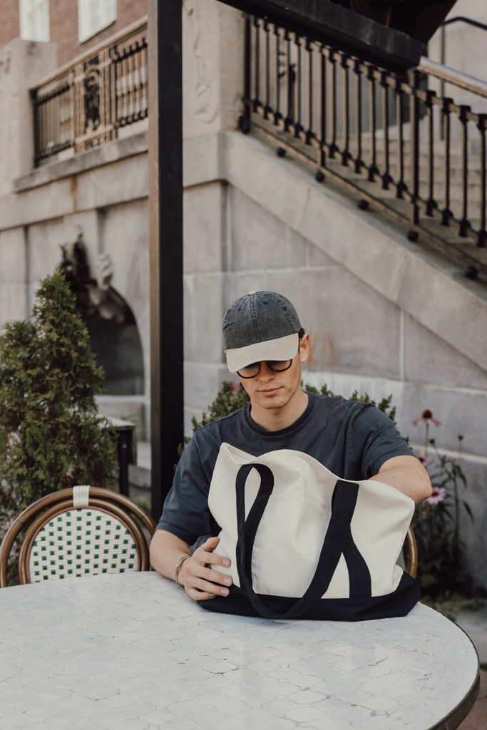Sac cabas 350gsm en coton recyclé AWARE™ SHOP LOCAL