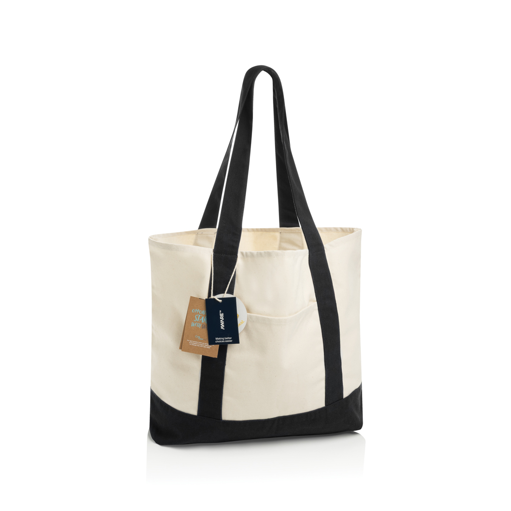 Sac cabas 350gsm en coton recyclé AWARE™ SHOP LOCAL
