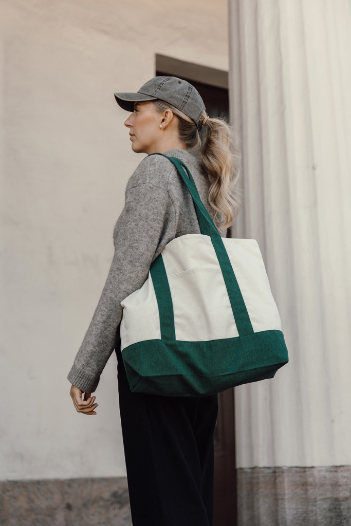 Sac cabas 350gsm en coton recyclé AWARE™ SHOP LOCAL
