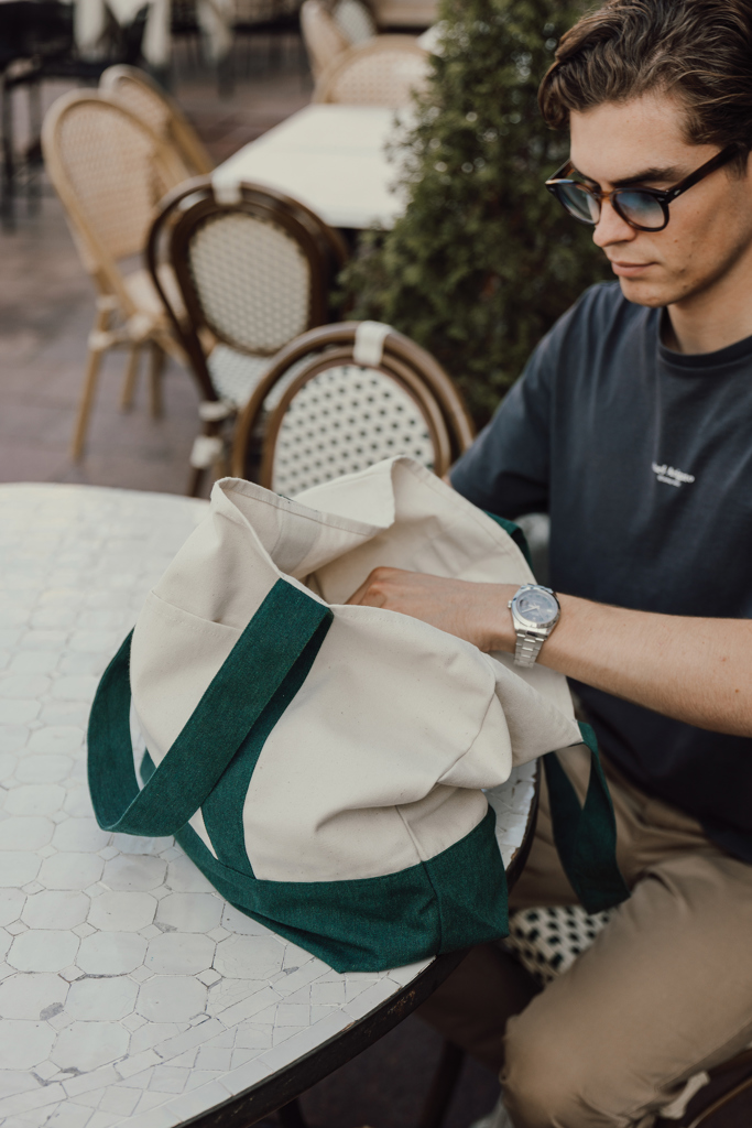 Sac cabas 350gsm en coton recyclé AWARE™ SHOP LOCAL