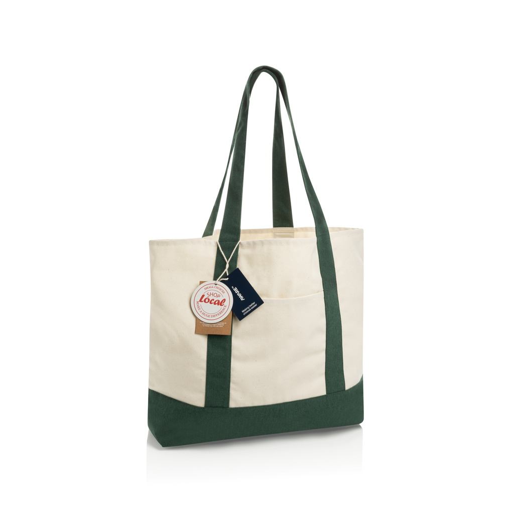 Sac cabas 350gsm en coton recyclé AWARE™ SHOP LOCAL