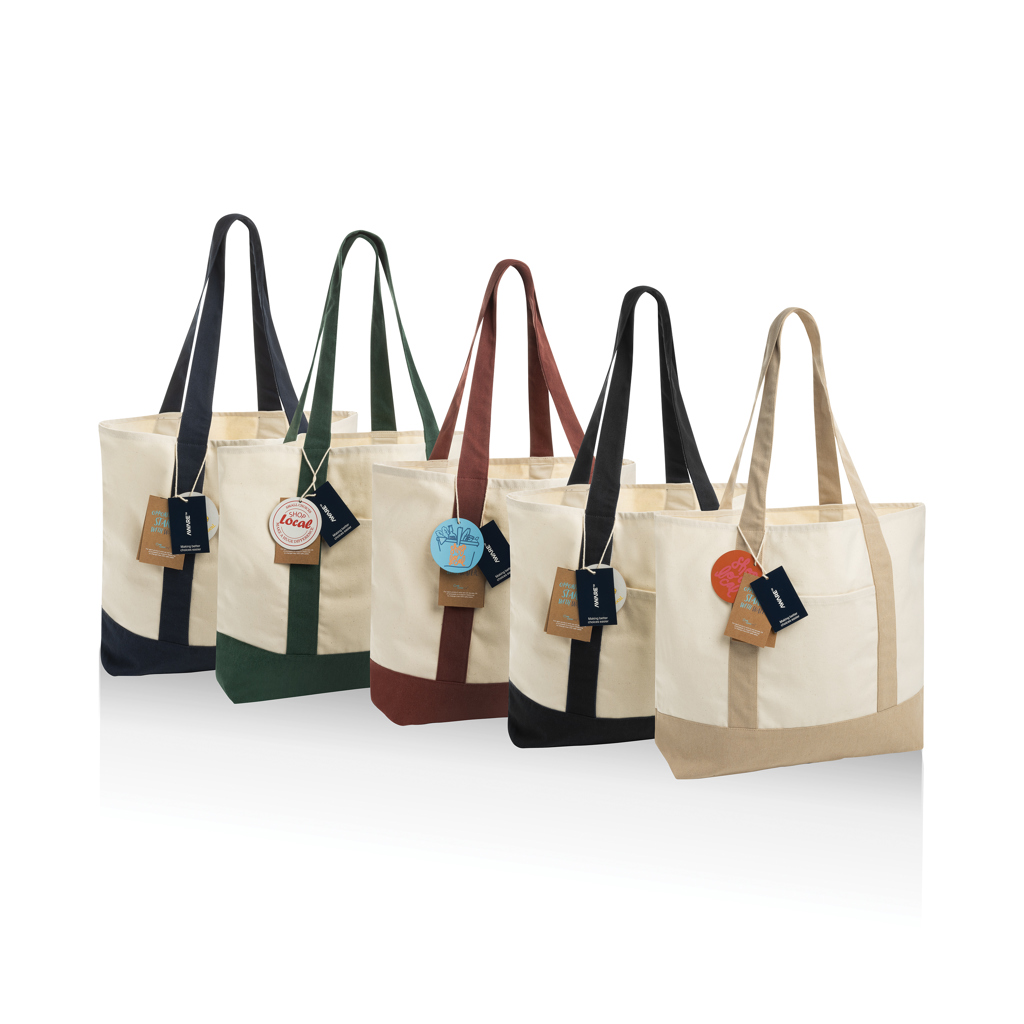 Sac cabas 350gsm en coton recyclé AWARE™ SHOP LOCAL