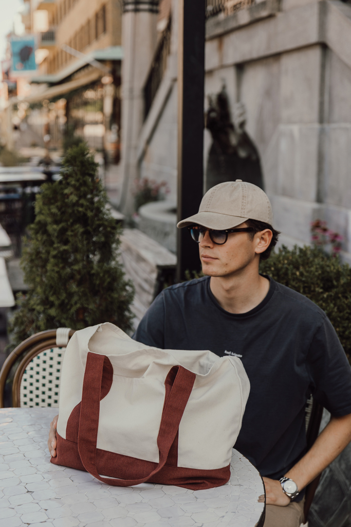Sac cabas 350gsm en coton recyclé AWARE™ SHOP LOCAL