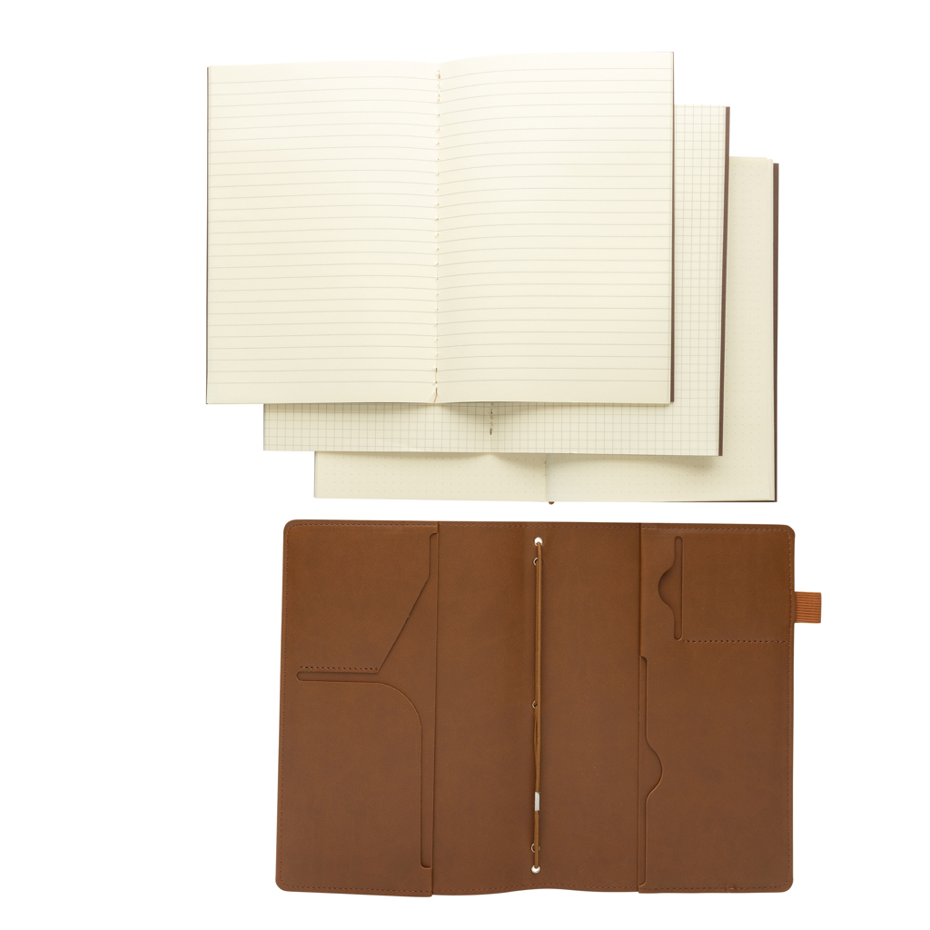 Carnet de notes 3 en 1 rechargeable en PU Daily Notes Binder
