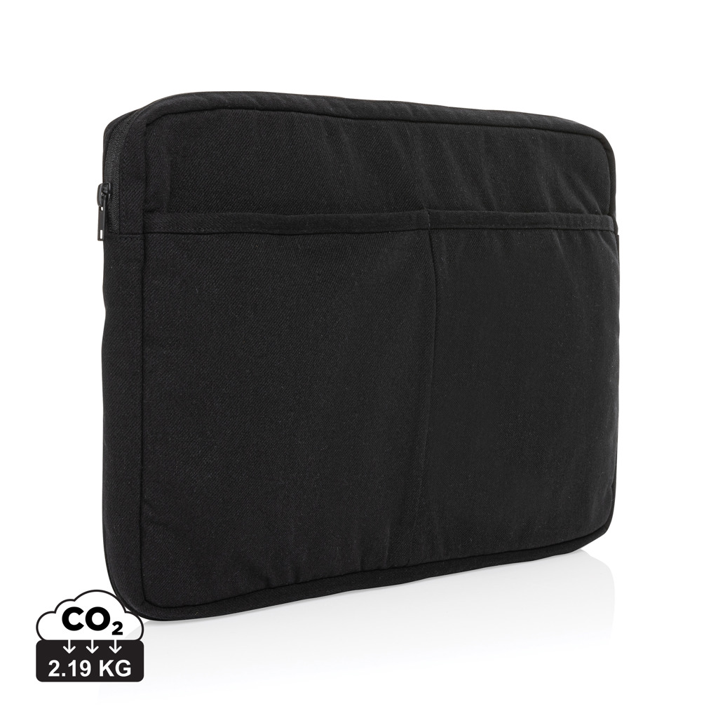 Laluka AWARE™ 15,6 tommer laptop-sleeve i genanvendt bomuld, sort