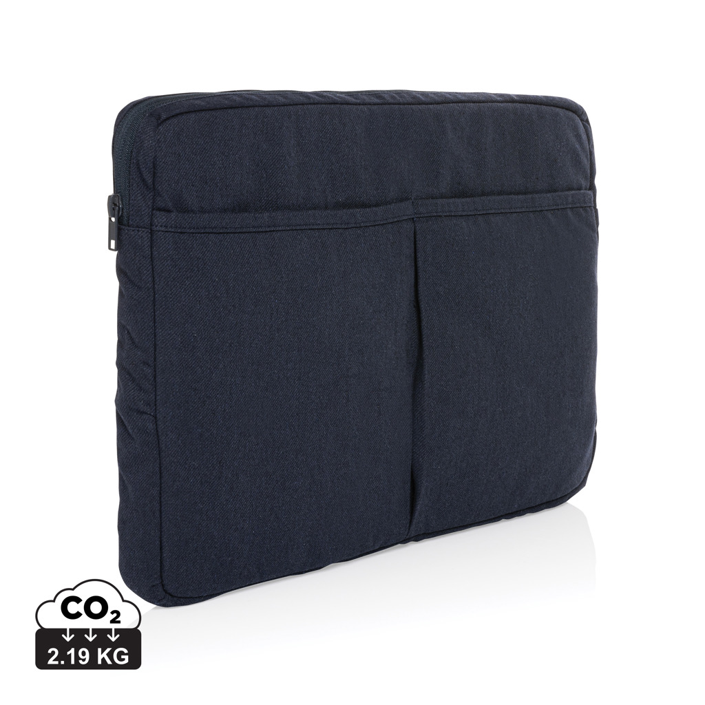 Laluka AWARE™ 15,6 tommer laptop-sleeve i genanvendt bomuld, marine blå