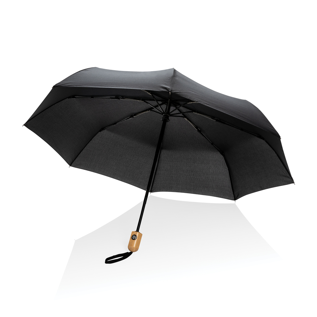 Picture of 21" Impact AWARE™ RPET 190T bamboo auto open/close umbrella