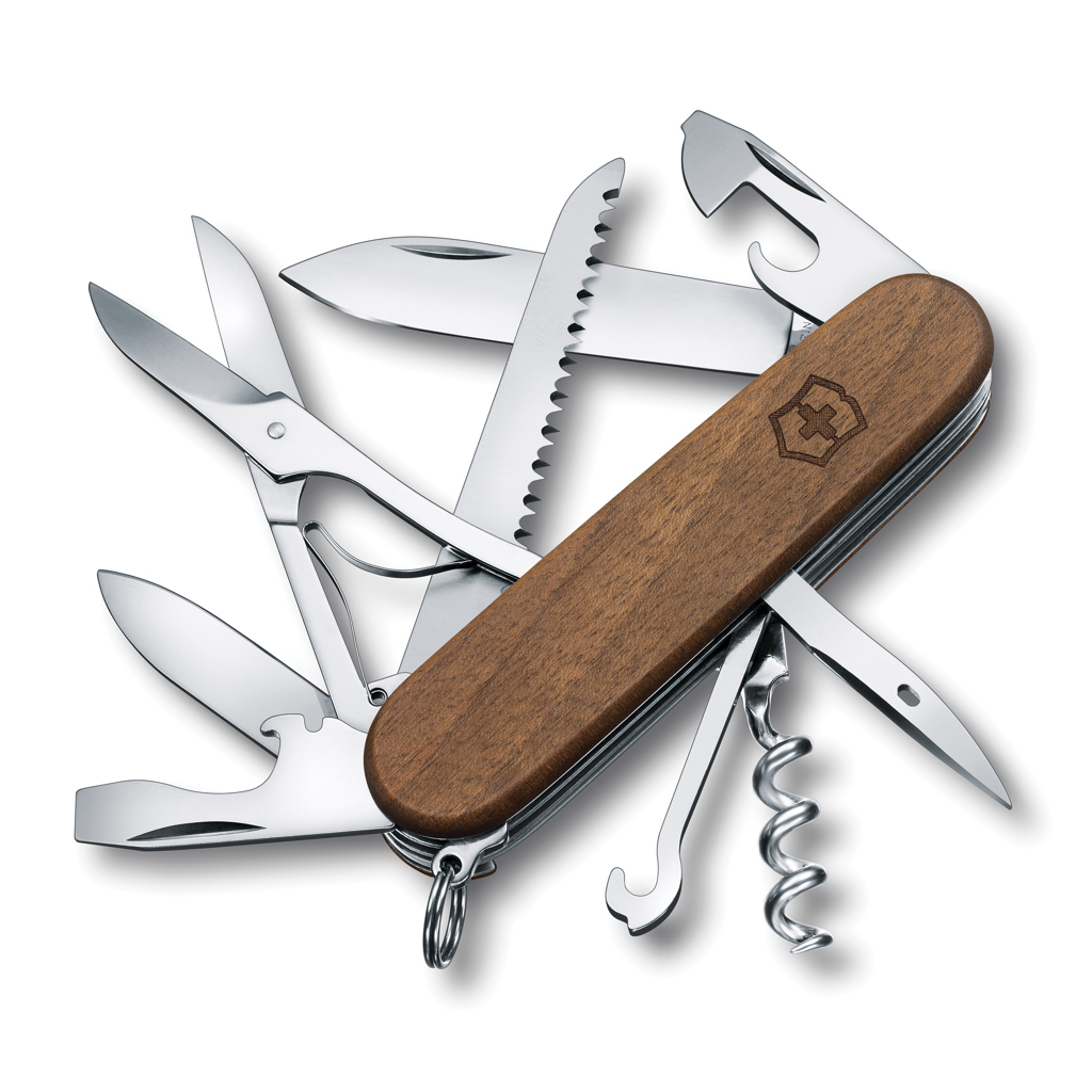 NAVAJA DE BOLSILLO VICTORINOX HUNTSMAN MADERA 13 FUNCIONES