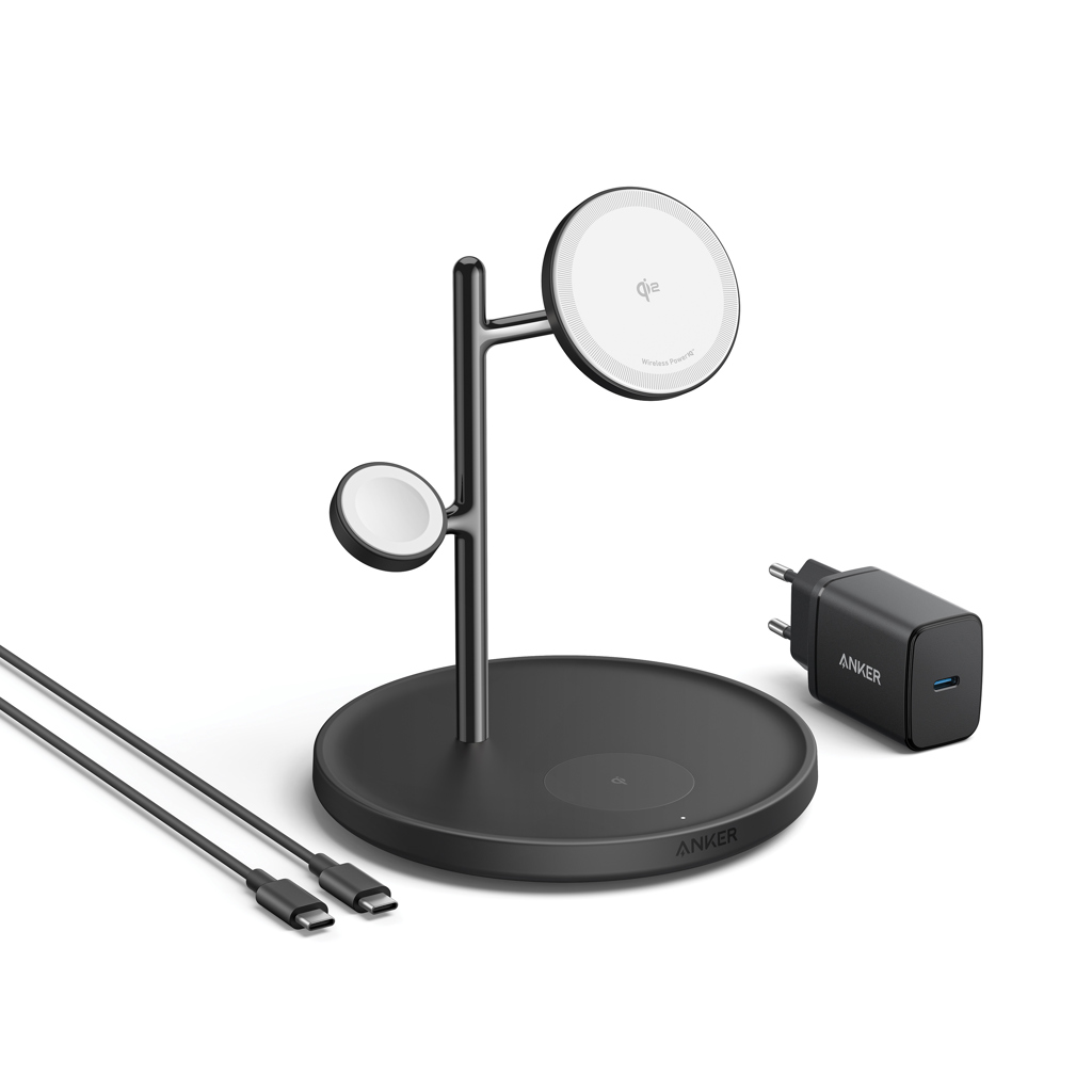 Soporte de carga inalámbrica Anker MagGo (soporte 3 en 1)