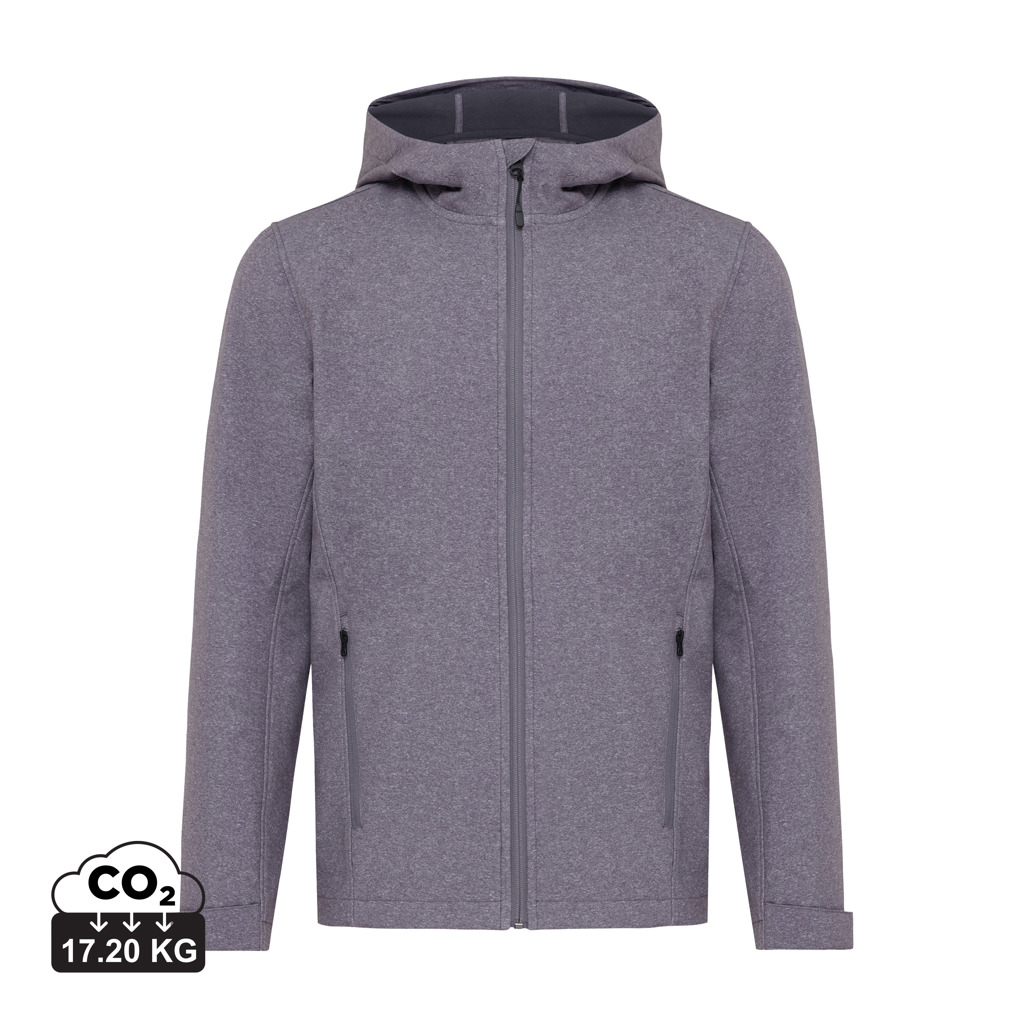 Iqoniq Makalu herre softshelljakke i genanvendt polyester, vulcano heather grey