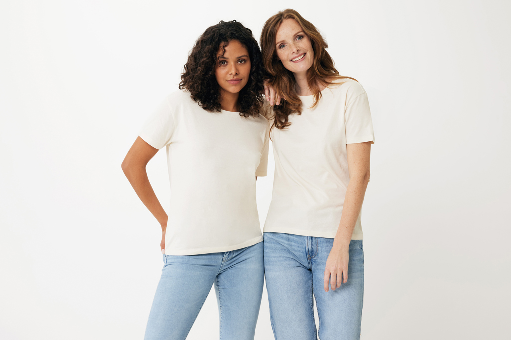 natural raw IQONIQ Yala Camiseta Mujer Light Weight Algodón Reciclado