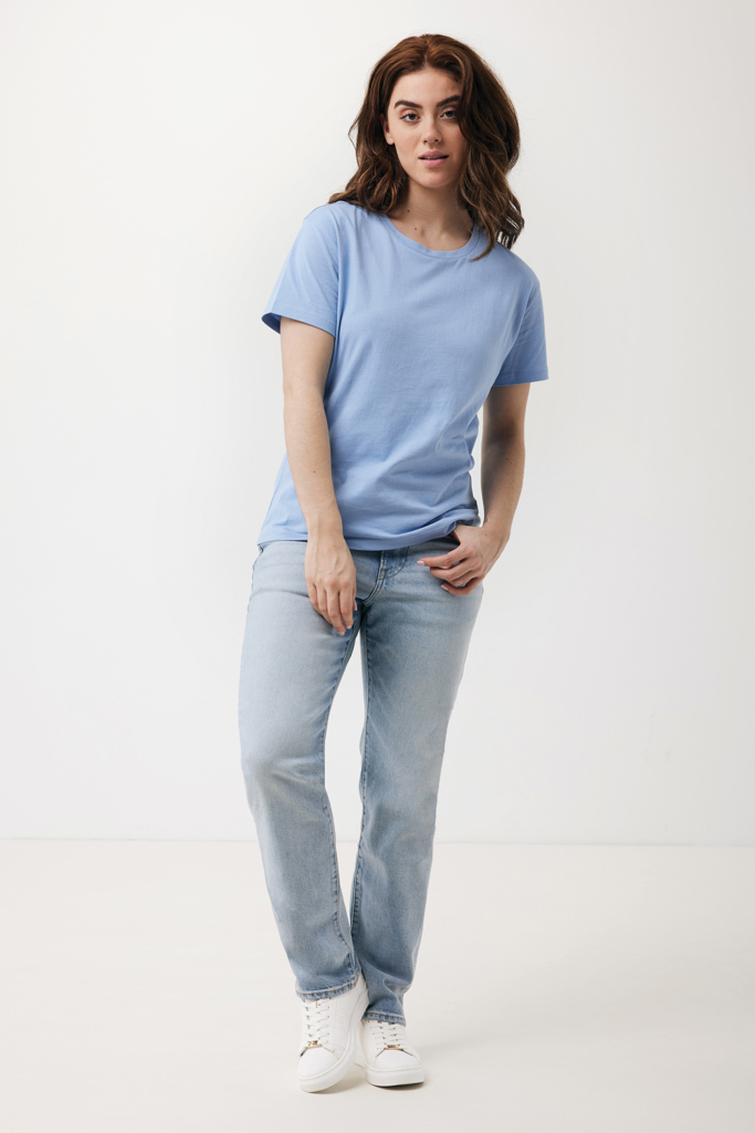 sky blue IQONIQ Yala Camiseta Mujer Light Weight Algodón Reciclado