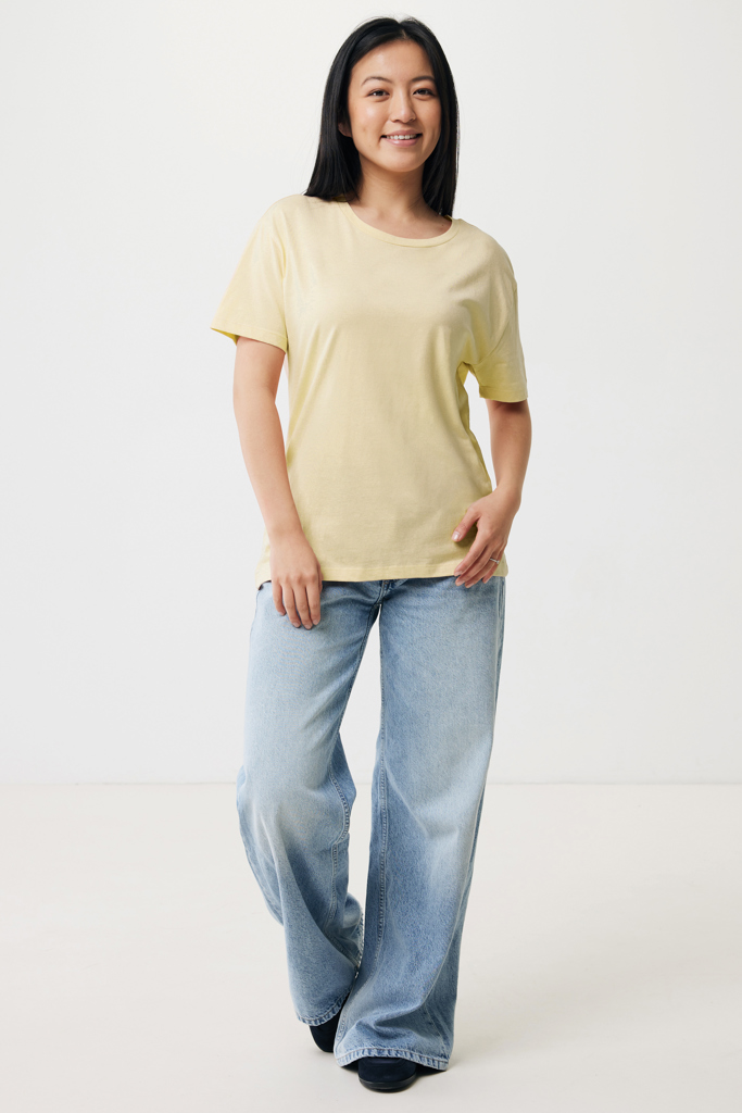cream yellow IQONIQ Yala Camiseta Mujer Light Weight Algodón Reciclado