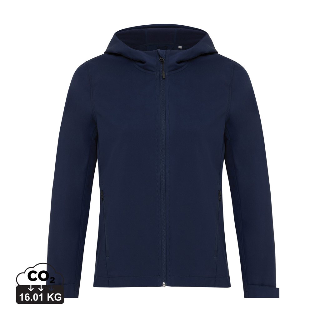 Iqoniq Makalu dame softshelljakke i genanvendt polyester, marine bl&#229;