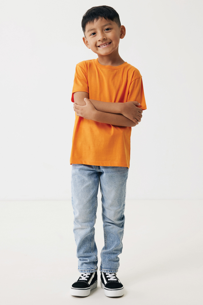 naranja IQONIQ Koli Camiseta Infantil Light Weight Algodón Reciclado