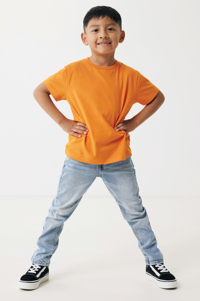 naranja IQONIQ Koli Camiseta Infantil Light Weight Algodón Reciclado