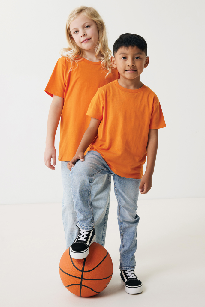 naranja IQONIQ Koli Camiseta Infantil Light Weight Algodón Reciclado