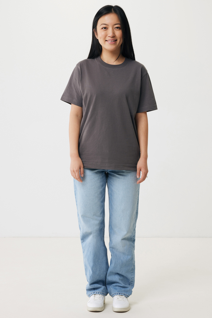 antracita IQONIQ Kakadu Camiseta Relax Fit Algodón Reciclado