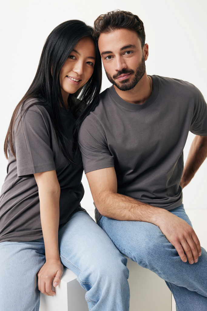 antracita IQONIQ Kakadu Camiseta Relax Fit Algodón Reciclado