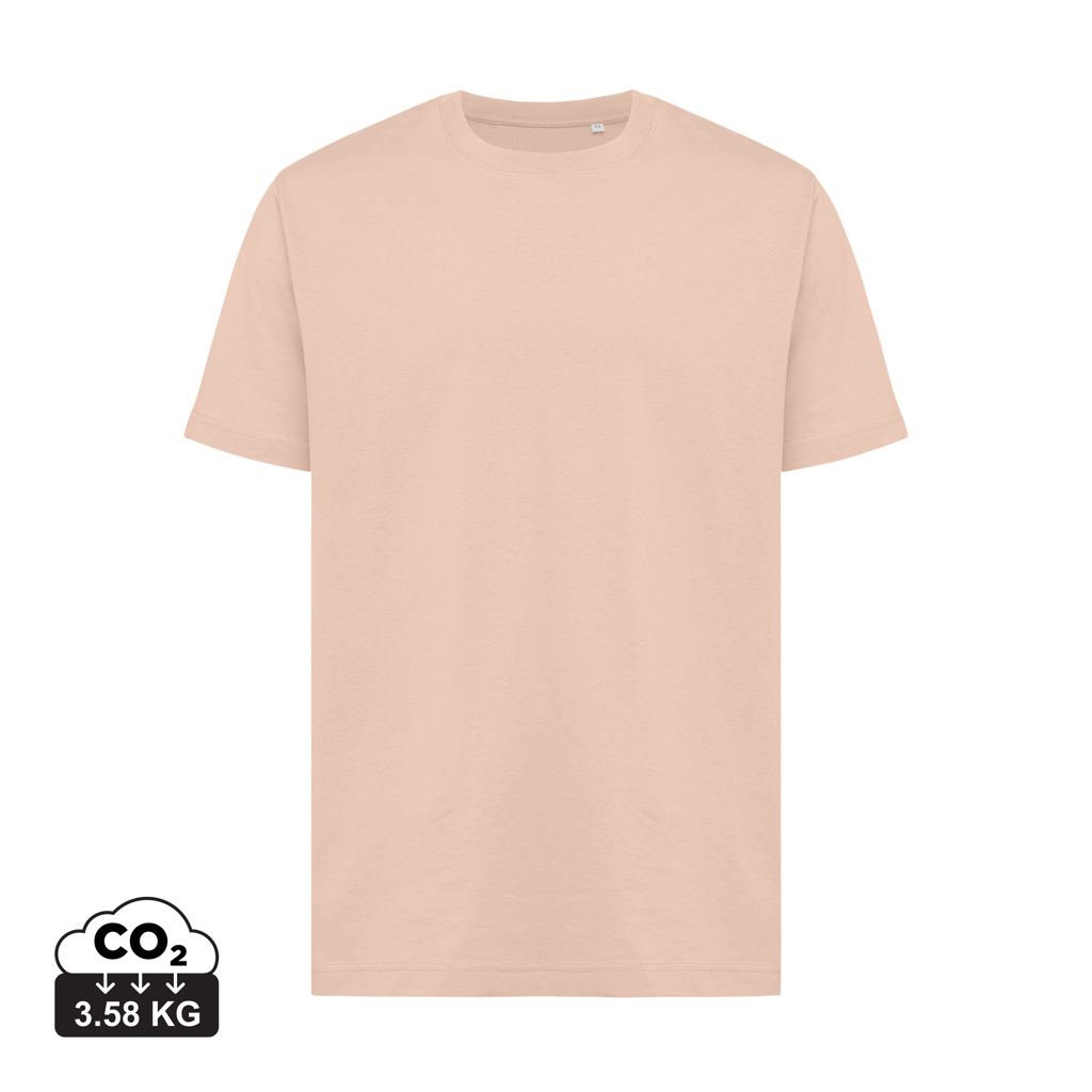 Iqoniq Kakadu afslappet t-shirt af genanvendt bomuld, peach nectar