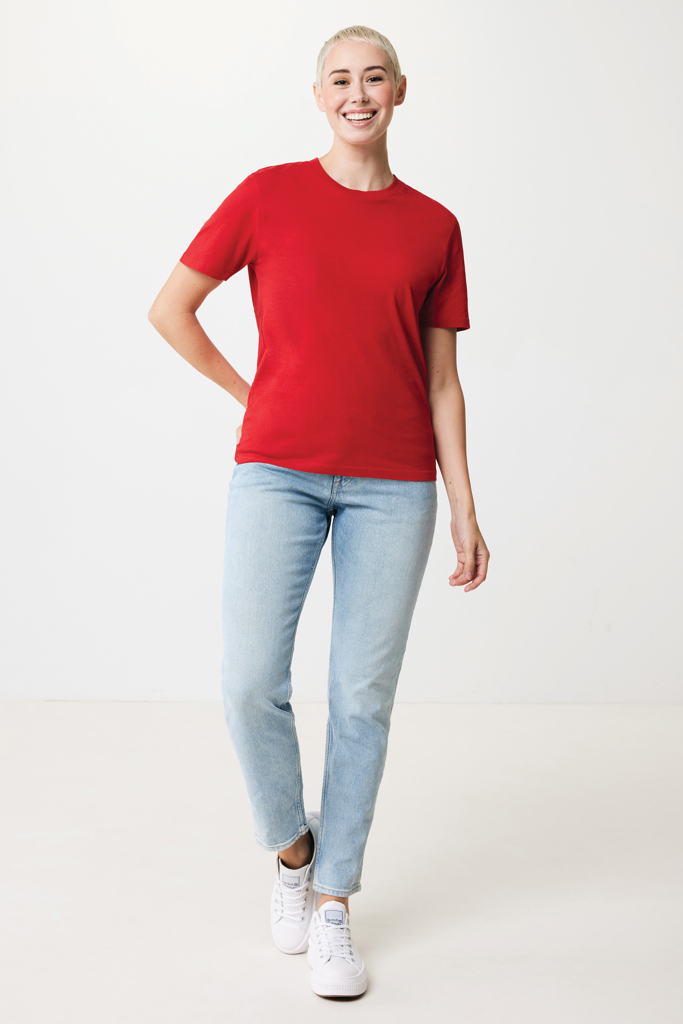 rojo IQONIQ Sierra Camiseta Light Weight Algodón Reciclado