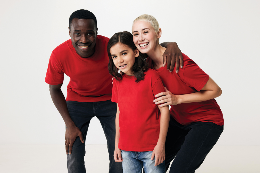 rojo IQONIQ Sierra Camiseta Light Weight Algodón Reciclado
