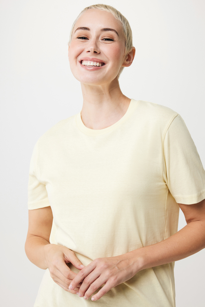 cream yellow IQONIQ Sierra Camiseta Light Weight Algodón Reciclado