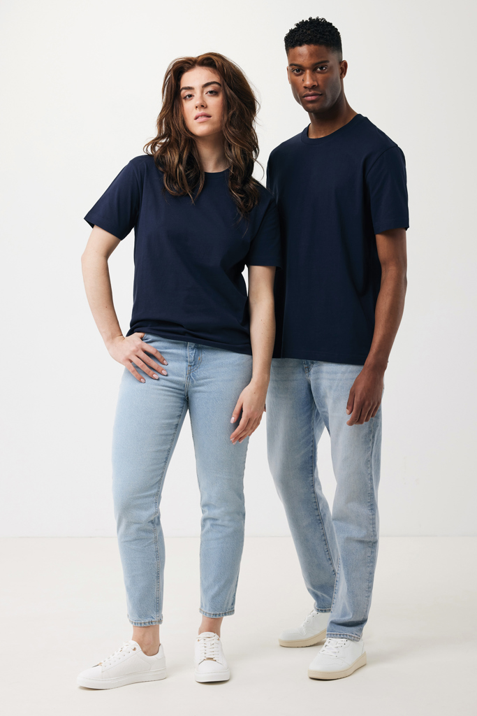 azul marino IQONIQ Teide Camiseta Boxy Fit Algodón Reciclado