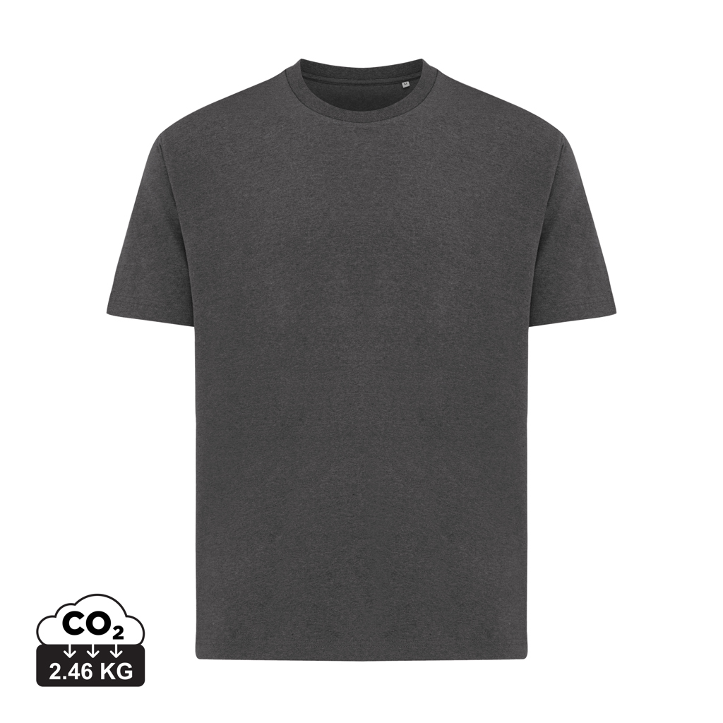 Iqoniq Teide t-shirt i genanvendt bomuld, ufarvet antracit