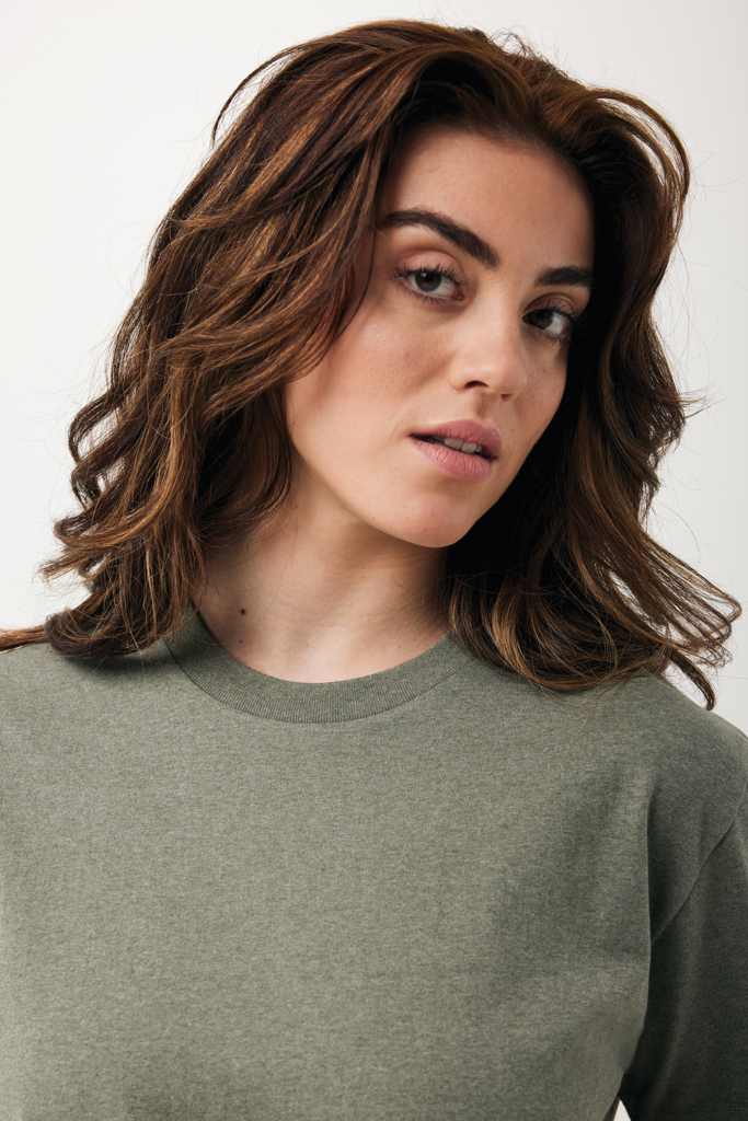 heather green IQONIQ Teide Camiseta Boxy Fit Algodón Reciclado