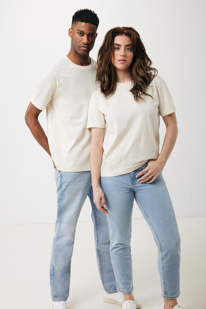 natural raw IQONIQ Teide Camiseta Boxy Fit Algodón Reciclado