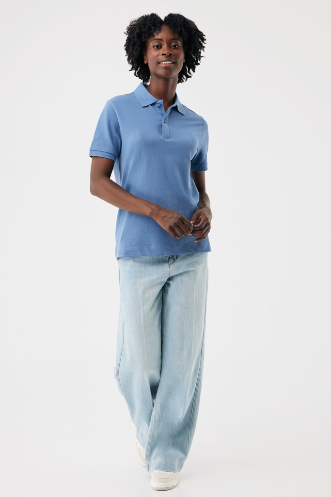 moon blue IQONIQ Yosemite Polo Piqué Unisex Algodón Reciclado