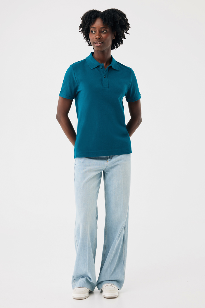dark teal IQONIQ Yosemite Polo Piqué Unisex Algodón Reciclado