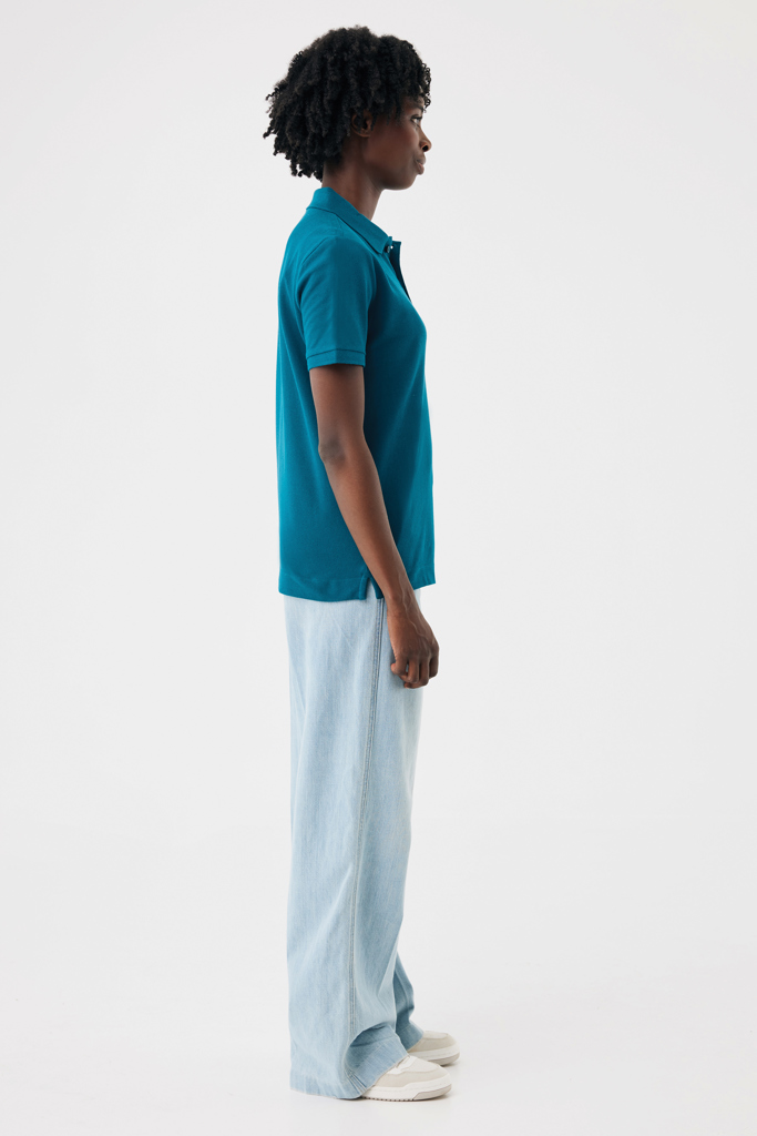 dark teal IQONIQ Yosemite Polo Piqué Unisex Algodón Reciclado