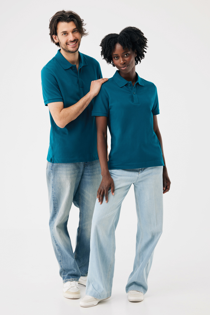 dark teal IQONIQ Yosemite Polo Piqué Unisex Algodón Reciclado