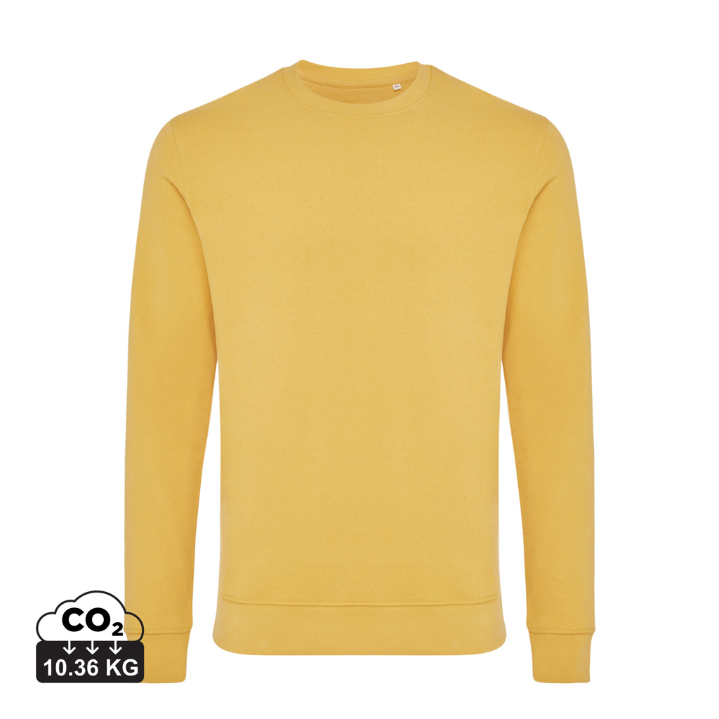 Iqoniq Zion Crew neck sweatshirt i genanvendt bomuld, ochre yellow