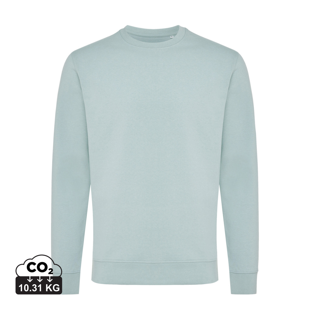 Iqoniq Zion Crew neck sweatshirt i genanvendt bomuld, Iceberg green