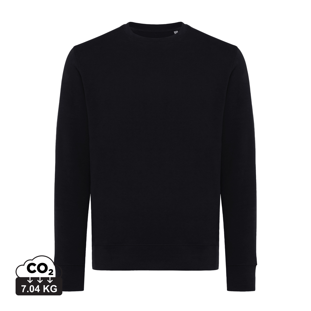 Iqoniq Etosha crew neck i letvægts genanvendt bomuld, sort