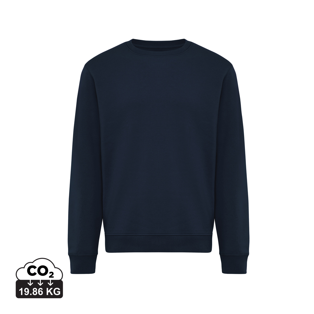 azul marino Sudadera de cuello redondo de algodón reciclado Torla IQONIQ