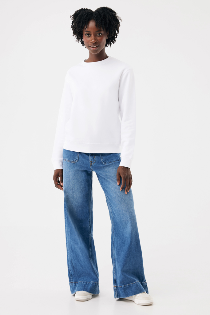 recycled white Sudadera de cuello redondo de algodón reciclado Torla IQONIQ