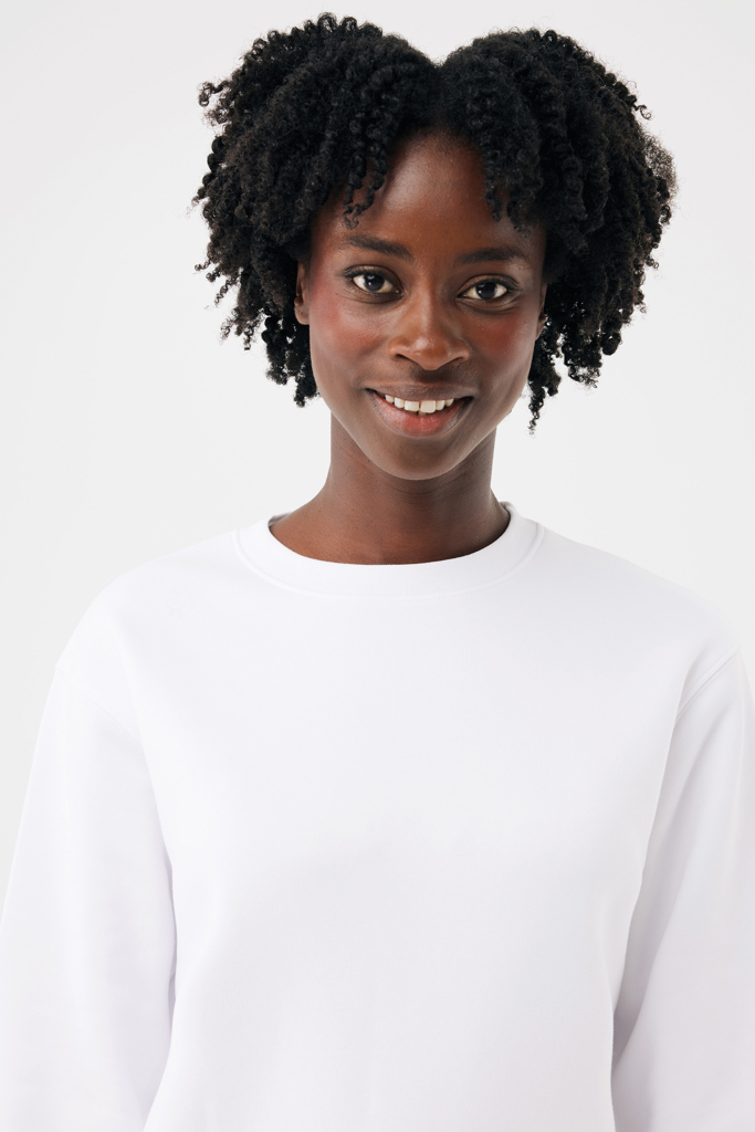 recycled white Sudadera de cuello redondo de algodón reciclado Torla IQONIQ