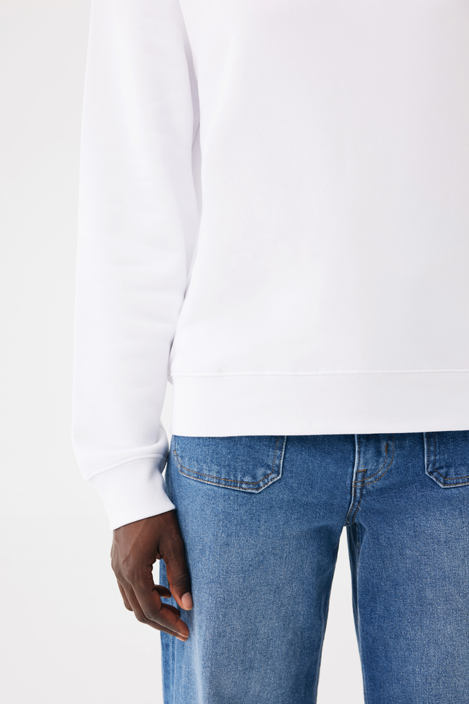 recycled white Sudadera de cuello redondo de algodón reciclado Torla IQONIQ