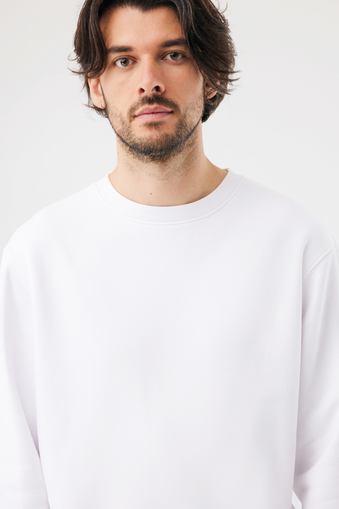 recycled white Sudadera de cuello redondo de algodón reciclado Torla IQONIQ