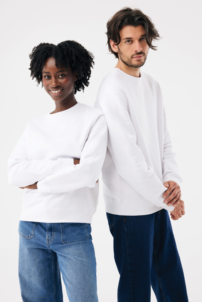 recycled white Sudadera de cuello redondo de algodón reciclado Torla IQONIQ