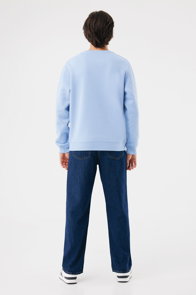 sky blue Sudadera de cuello redondo de algodón reciclado Torla IQONIQ
