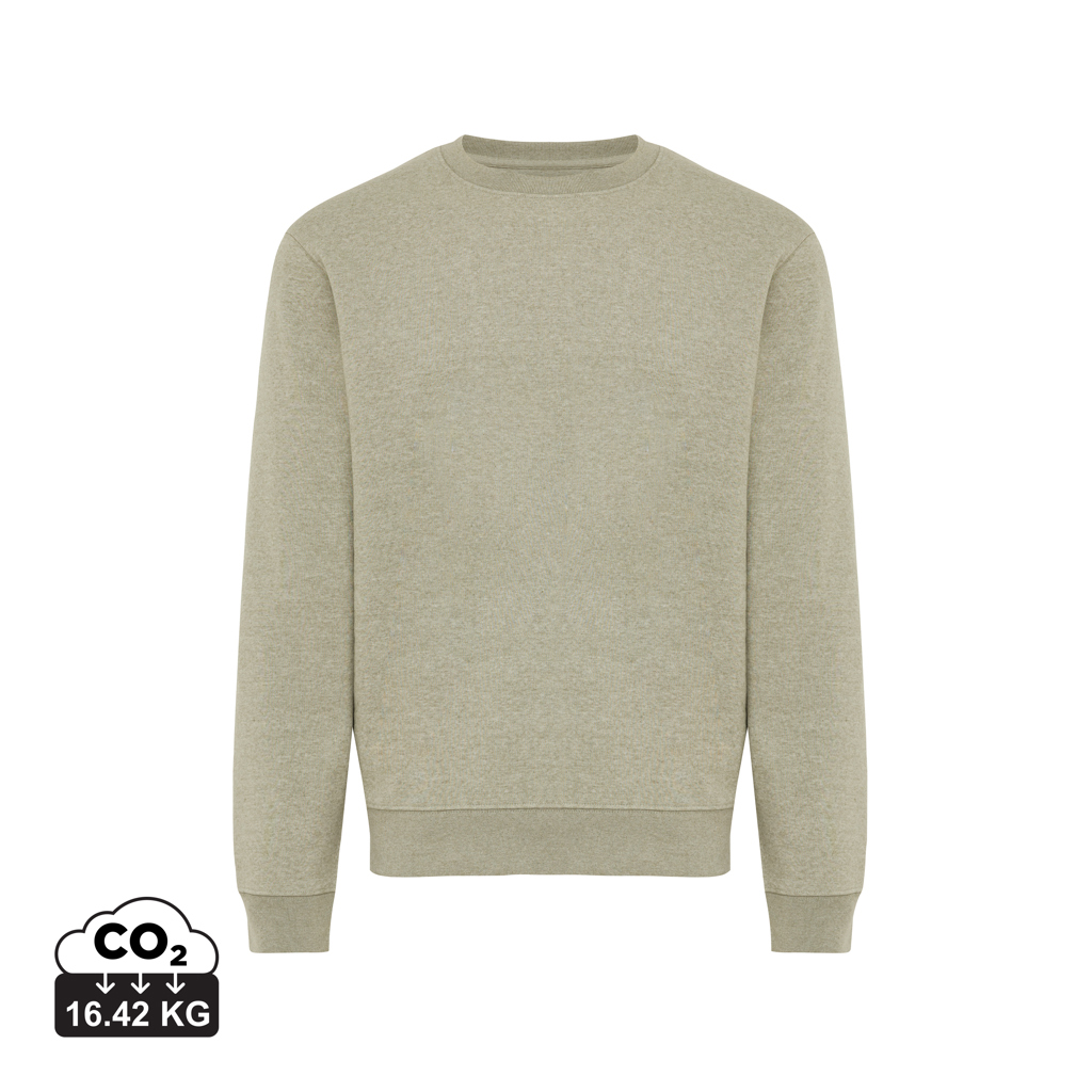 light heather green Sudadera de cuello redondo de algodón reciclado Torla IQONIQ
