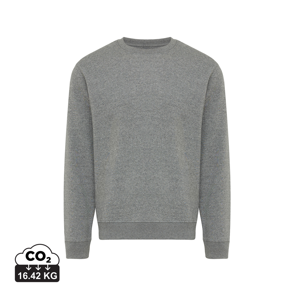 light heather anthracite Sudadera de cuello redondo de algodón reciclado Torla IQONIQ
